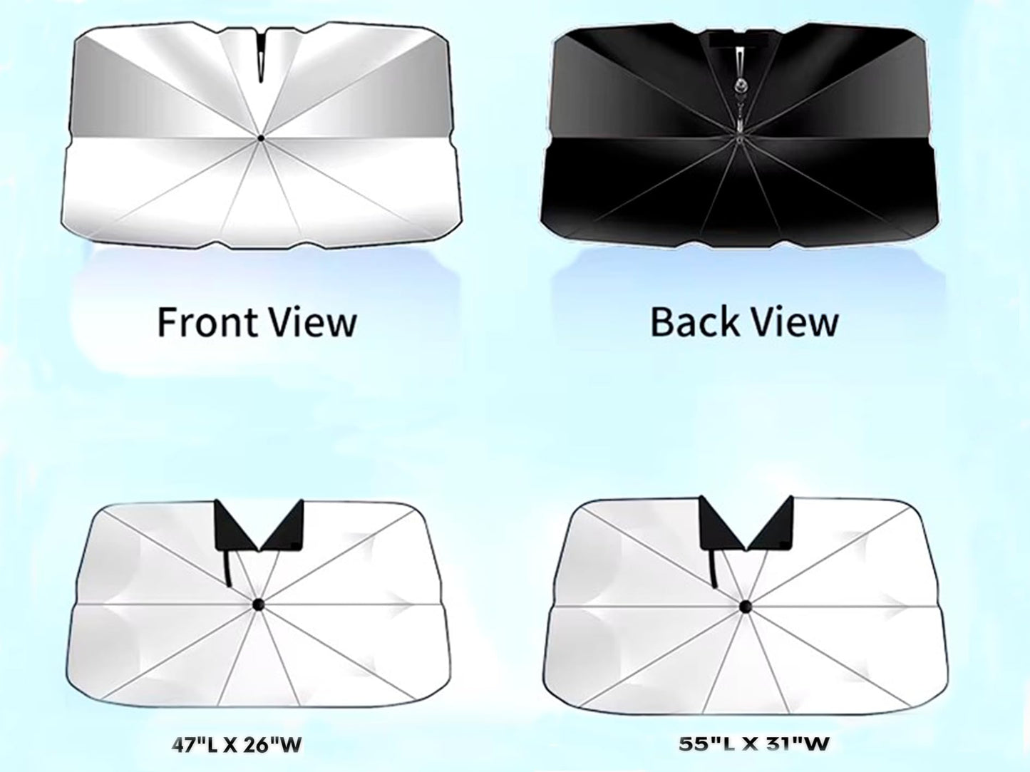 360° Windshield SunShade Umbrella for Car, UV Protection & Cooling