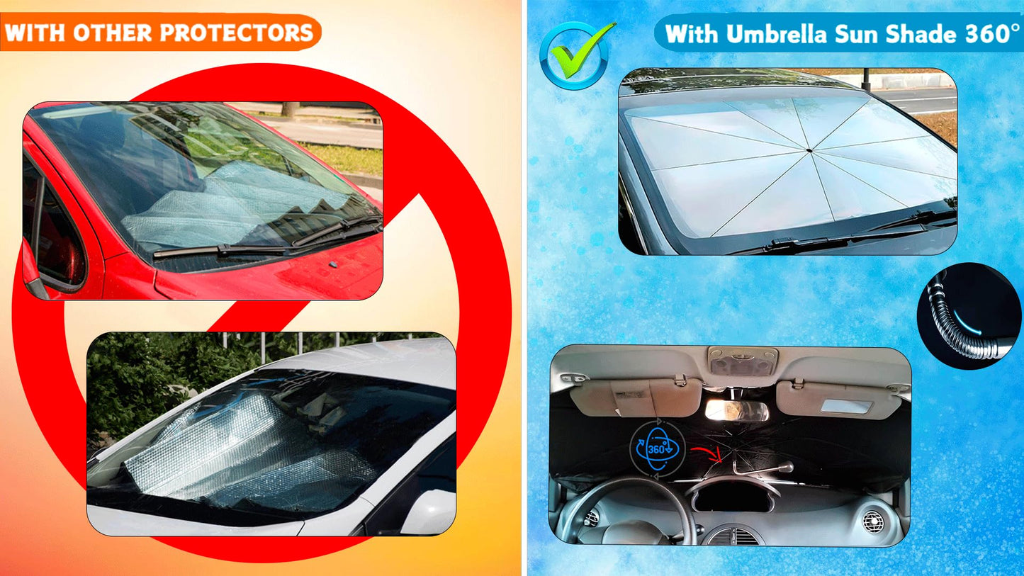 360° Windshield SunShade Umbrella for Car, UV Protection & Cooling